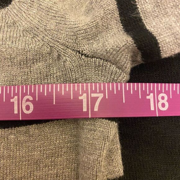 Spense Black and‎ Gray Striped Dress Long Sleeve Dress Size Medium - Picture 9 of 11